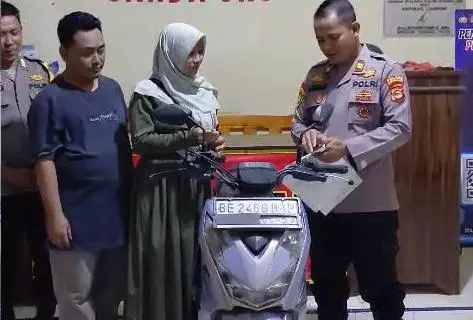 Laporan Kehilangan Terungkap, Polisi Bantu Kembalikan Motor Warga Desa Bumi Jaya