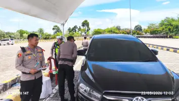 Polres Lampung Selatan Terapkan Screening Tiket dan Sistem Stiker bagi Pemudik Menuju Pelabuhan