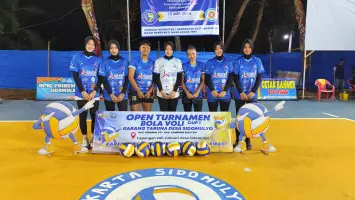 Tampil Dominan, Tim Bola Voli Bintang Putri Demokrat Lampung Selatan Raih Kemenangan Mutlak 3:0 Atas Dangin Peken
